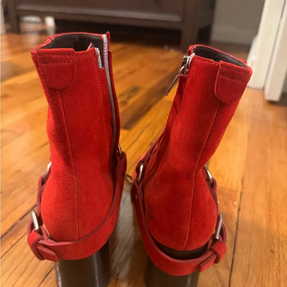 Labucq Red Heeled Boots - Picture 7 of 8